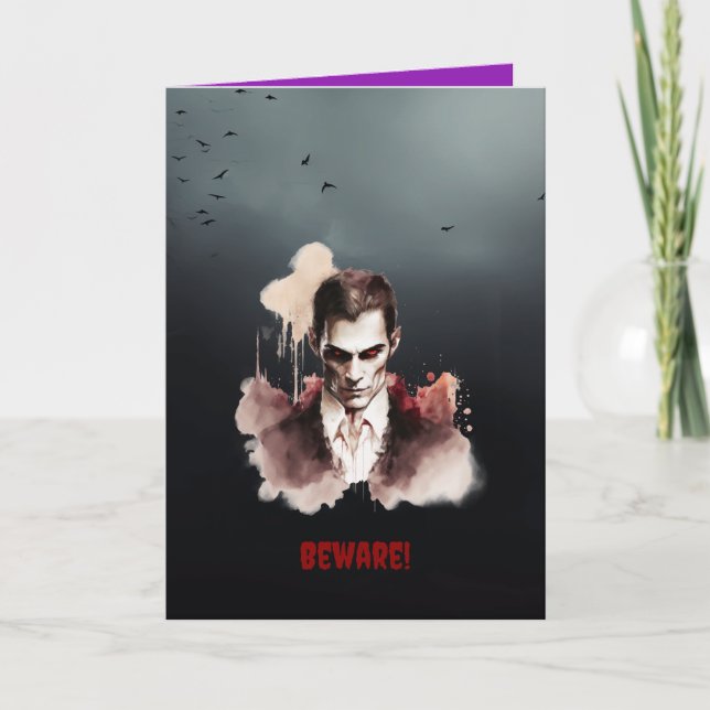 "Vorsicht!" Gefaltete Grußkarte Karte (Vorderseite)