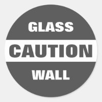 Vorsicht Glas Wand klassische Rundkleber Grau