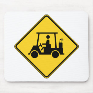 Vorsicht Golf Cart Schild Mousepad