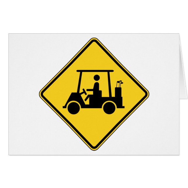 Vorsicht Golf Cart Schildkarte (Vorderseite (Horizontal))