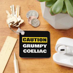 Vorsicht Grumpy Coeliac Celiac Schlüsselanhänger