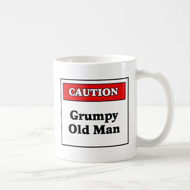 Vorsicht Grumpy Old Man Tasse (Rechts)