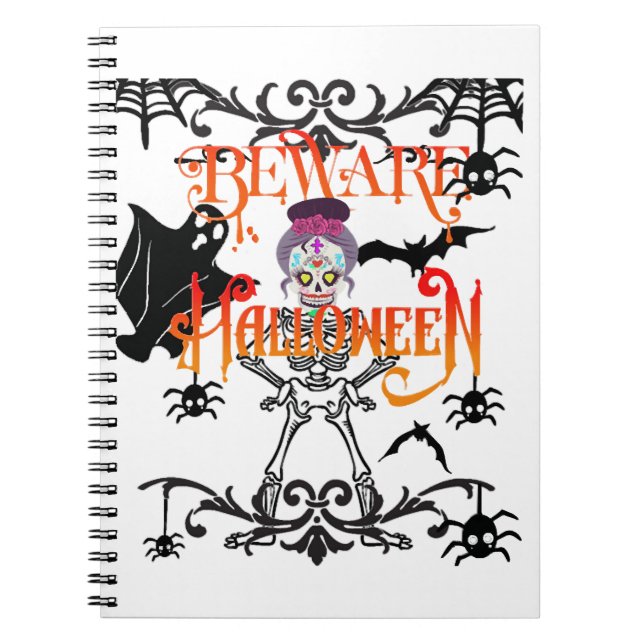 Vorsicht Halloween Notizblock (Vorderseite)