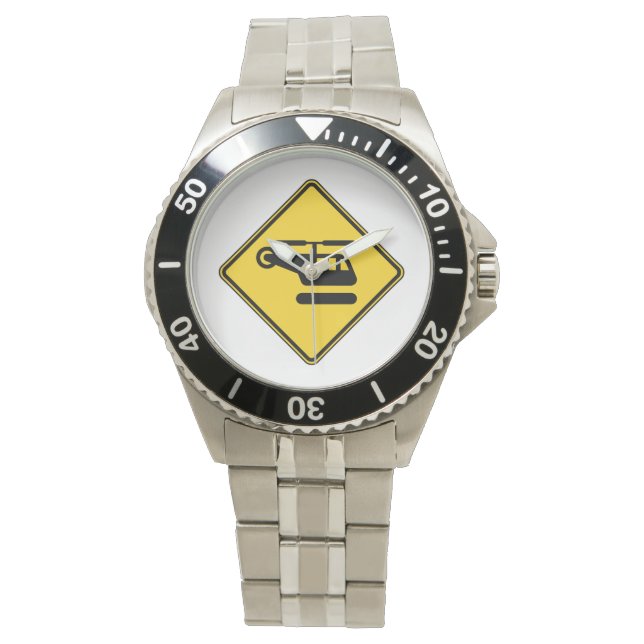 Vorsicht Helicopter-Zeichen Armbanduhr (Vorderseite)