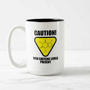 Vorsicht! Hoher Koffeingehalt: Zwei-Tonen-Cof Zweifarbige Tasse