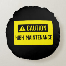 Vorsicht, hohes Wartungs-Zeichen Rundes Kissen