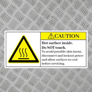 Vorsicht - Hot Surfaces Inside Label