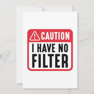 Vorsicht Ich Habe Keinen Filter Dankeskarte