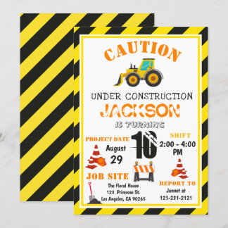 Vorsicht-im Bau Dump der LKW-Geburtstag Einladung