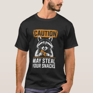 Vorsicht Kann deine Snacks stehlen süßer Waschbär T-Shirt