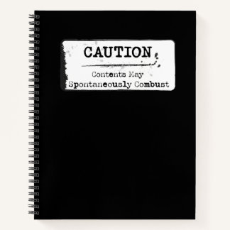Vorsicht: Kann spontan Combust-Notebook Notizbuch