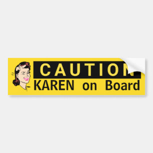 VORSICHT Karen auf Board Fun Wink Autoaufkleber