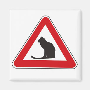 Vorsicht-Katzen, Verkehrszeichen, Italien Magnet