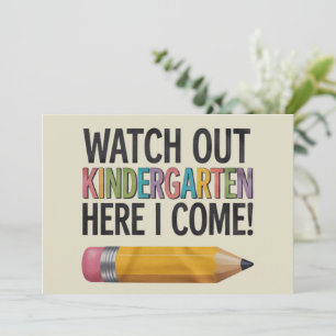 Vorsicht Kindergarten, ich komme zurück zur Schule Einladung