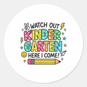 Vorsicht Kindergarten Ich Komme Zurück Zur Schule Runder Aufkleber