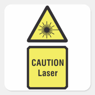 Vorsicht Lasersticker Quadratischer Aufkleber