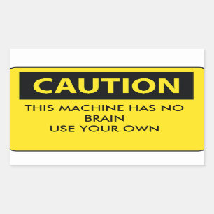 VORSICHT: lustiger Arbeitsplatzaufkleber Hardhat Rechteckiger Aufkleber