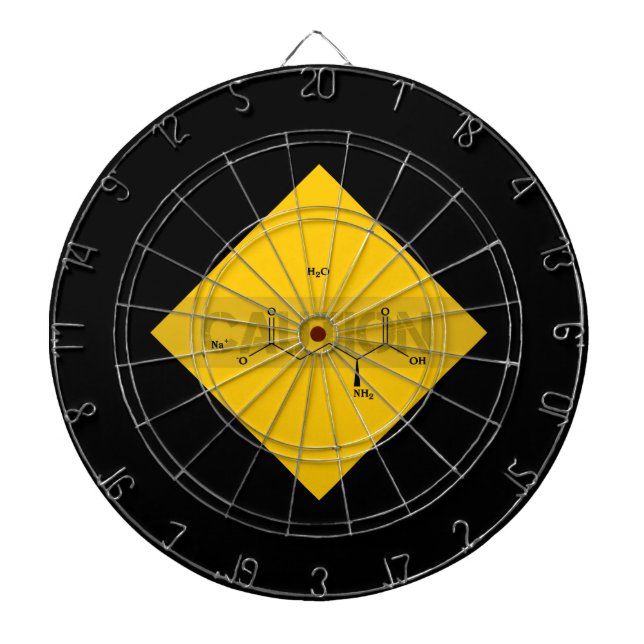 Vorsicht: Monoatriumglutamat Dartscheibe (vorne)