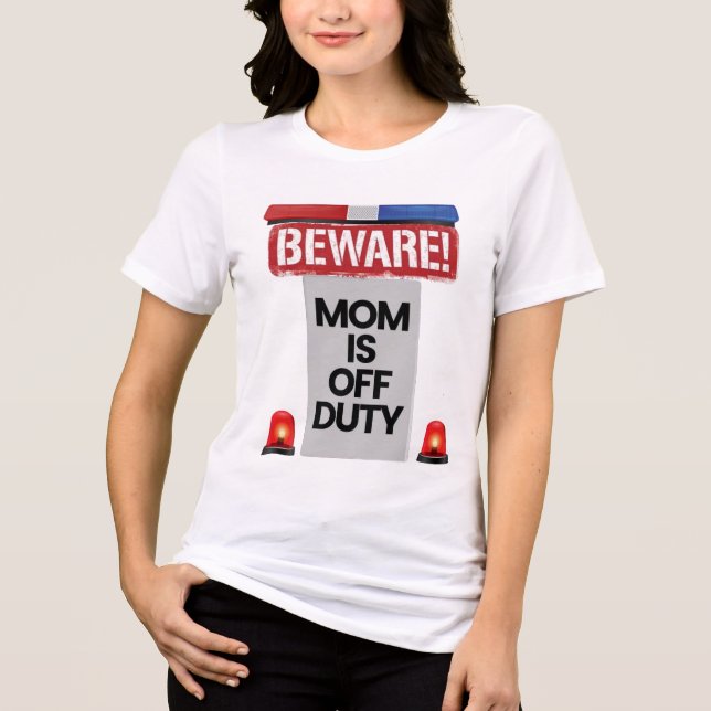 Vorsicht, Mutti außer Dienst Tri-Blend Shirt (Vorderseite)