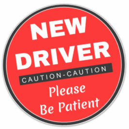 Vorsicht Neues Autozeichen (bitte Patient sein) Ro Aufkleber
