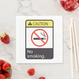 Vorsicht Nichtraucher Schild Serviette