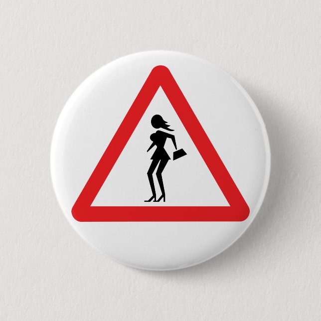 Vorsicht-Prostituiertes (Attenzione Button (Vorderseite)