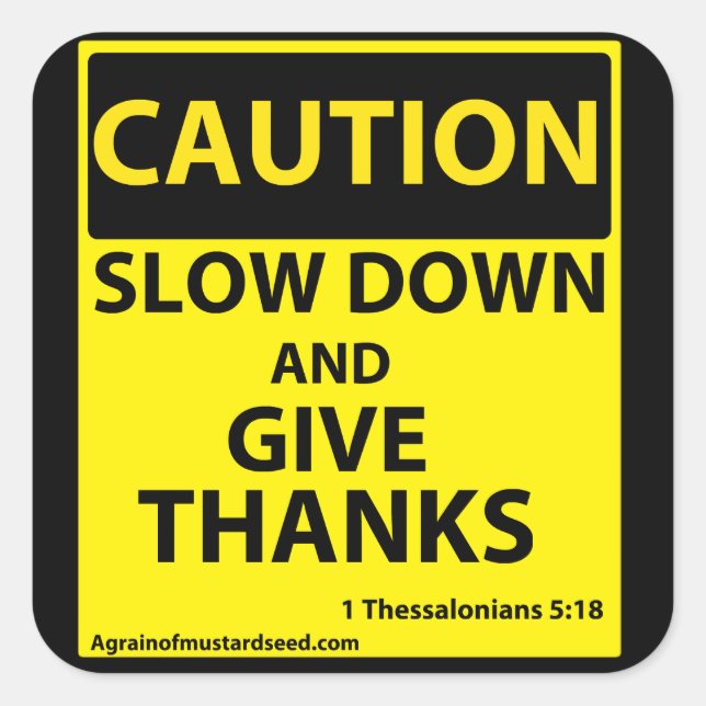 Vorsicht Quadratischer Aufkleber (Vorderseite)