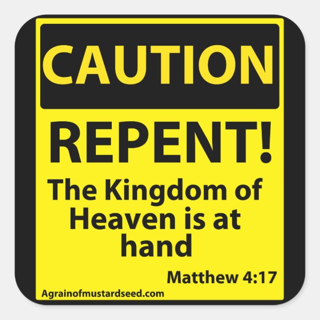 Vorsicht Quadratischer Aufkleber (Vorderseite)