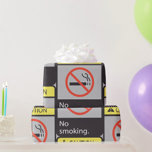 Vorsicht Rauchen Verboten Schild Geschenkpapier