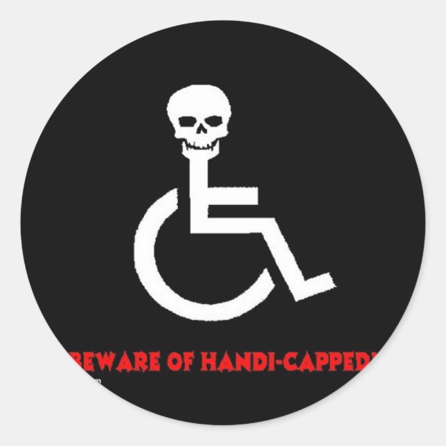 Vorsicht Runder Aufkleber (Vorderseite)