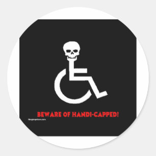 Vorsicht Runder Aufkleber