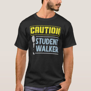 Vorsicht Schüler Geher letztes Bein Amputierter am T-Shirt