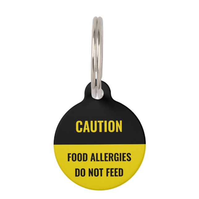 Vorsicht, schwarz-gelb, benutzerdefinierter Hund N Haustiermarke (Vorderseite)