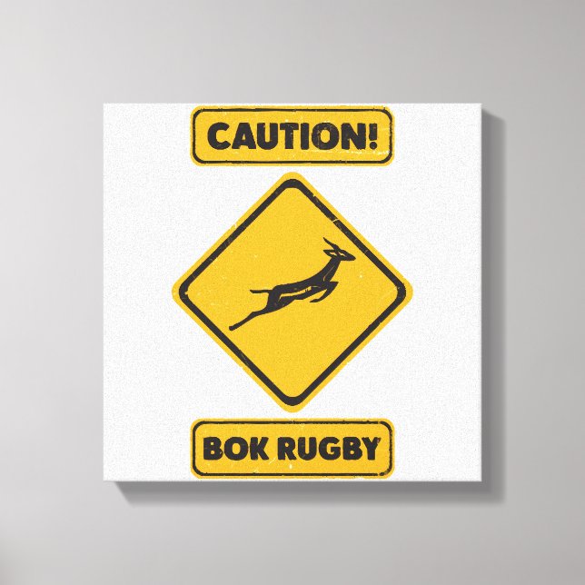 Vorsicht - SpringBoks Crossing Leinwanddruck (Vorderseite)