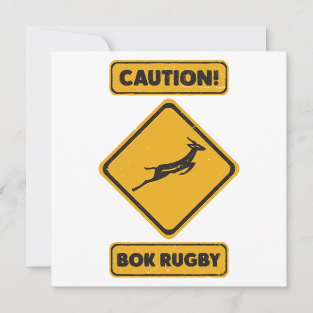 Vorsicht - SpringBoks Überquerung Einladung (Vorderseite)