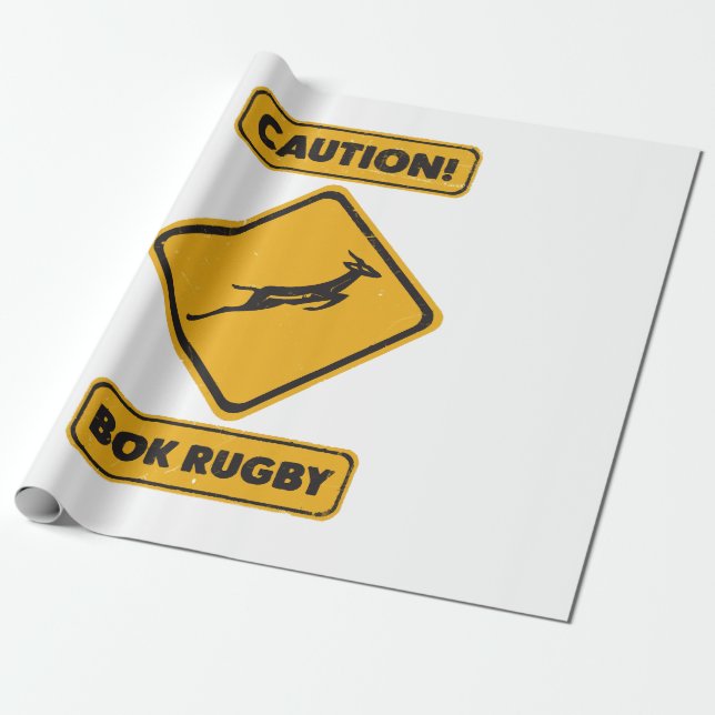 Vorsicht - SpringBoks Überquerung Geschenkpapier (Ungerollt)