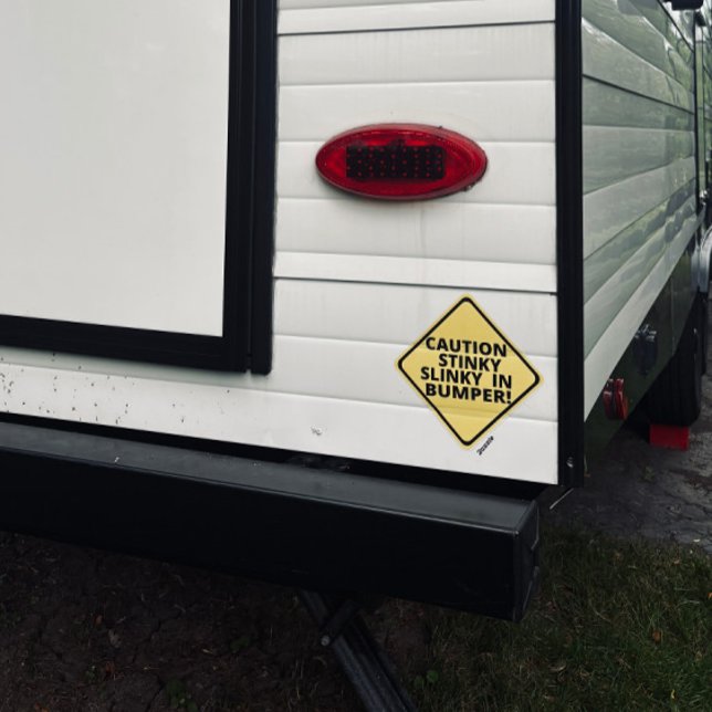 Vorsicht Stinky Slinky in Bumper! Aufkleber (Von Creator hochgeladen)