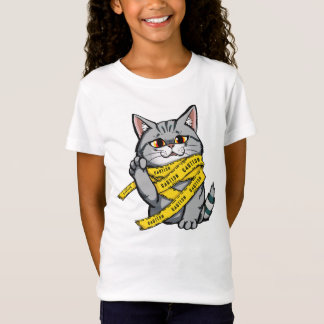 Vorsicht Tape Cat - Funny Grey Tabby mit erhöhtem T-Shirt