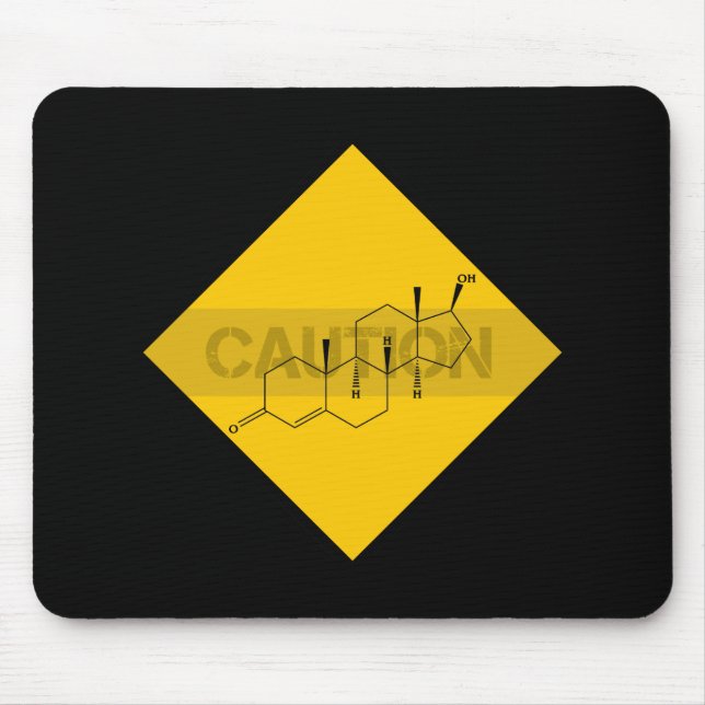 Vorsicht: Testosteron Mousepad (Vorne)