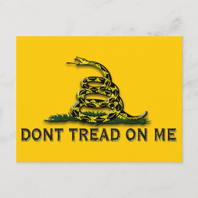 VORSICHT "Tread on me" FLAG Postkarte (Vorderseite)