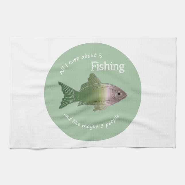 Vorsicht über den Fischfang Geschirrtuch (Horizontal)