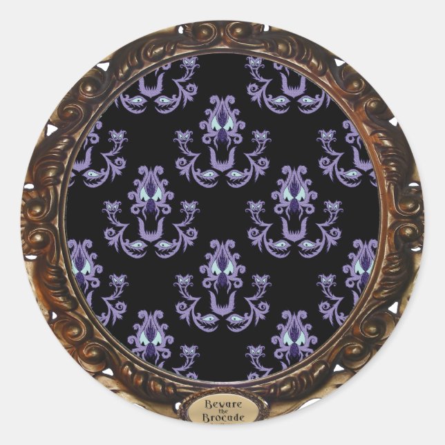 Vorsicht vor Brocade Runder Aufkleber (Vorderseite)