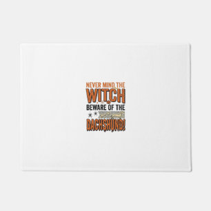 Vorsicht vor dem Dackel Halloween Hexe Shirt_1 Fußmatte