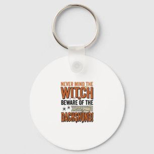 Vorsicht vor dem Dackel Halloween Hexe Shirt_1 Schlüsselanhänger