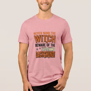 Vorsicht vor dem Dackel Halloween Hexe Shirt_1 Tri-Blend Shirt