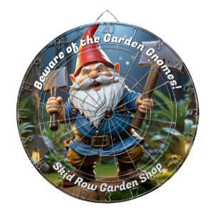 Vorsicht vor dem Garden Gnomes Funny Dartscheibe