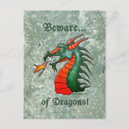 Vorsicht vor dem Hintergrund von Dragons Stone Loo Postkarte