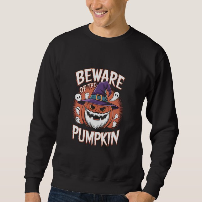 Vorsicht vor dem KürbisHalloween Sweatshirt (Vorderseite)