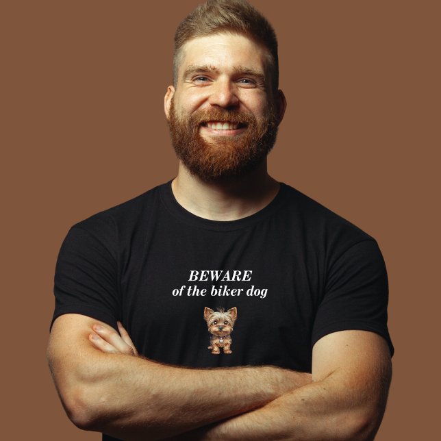 Vorsicht vor dem Motorrad-T - Shirt Biker Dog (Von Creator hochgeladen)