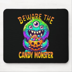Vorsicht vor dem Niedlichen Halloween-Monster des Mousepad